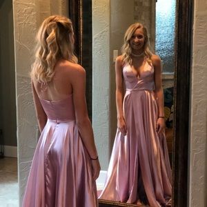 Classic Sherri Hill Halter Prom Dress with Pockets